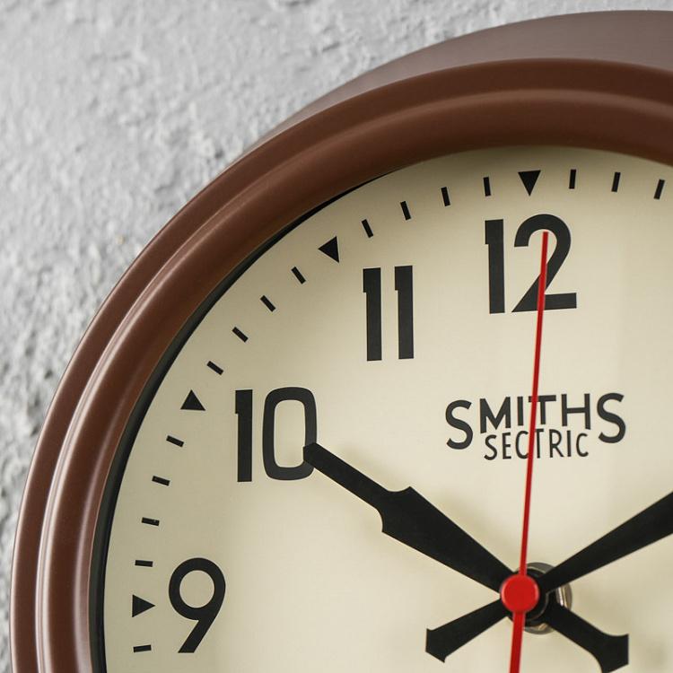 Тёмно-коричневые металлические настенные часы Смитс Brown Metal Smiths Dial Wall Clock
