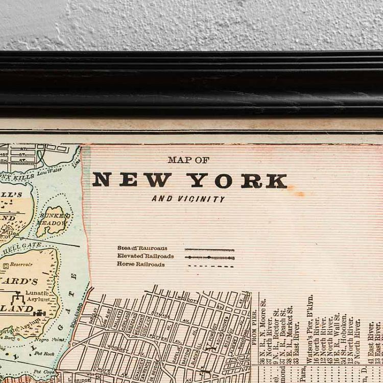 Картина-принт Карта Нью-Йорка, S Map New York Small