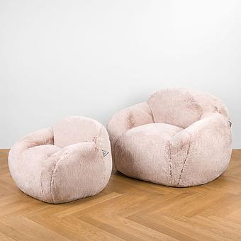 Кресло Baby Snug Chair искусственный мех Big Bear Pink - ракурс 9