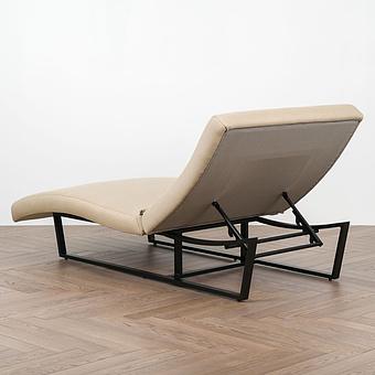 Садовый шезлонг-лежак Wave Lounger, Black акриловая ткань Heather Beige - ракурс 4