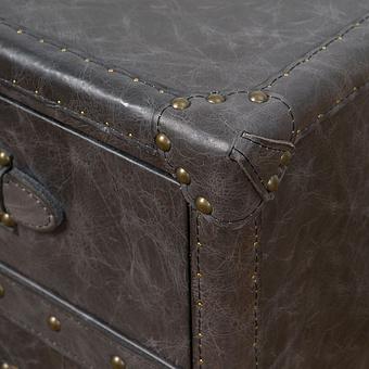 Тумба-сундук Navigator Side Table D натуральная кожа Antique Ebony - ракурс 7
