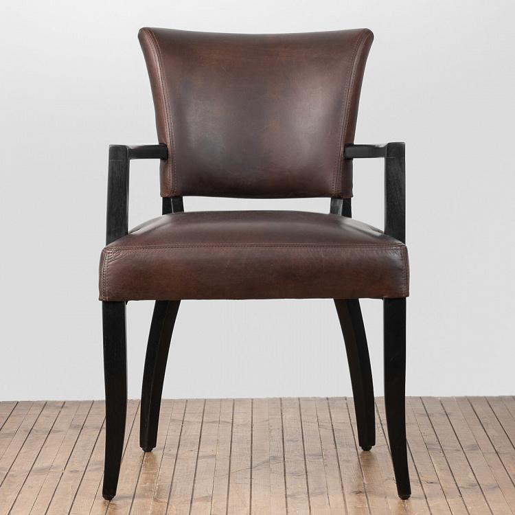 Стул Мими с подлокотниками, чёрные ножки Mimi Dining Chair With Arms, Black Wood