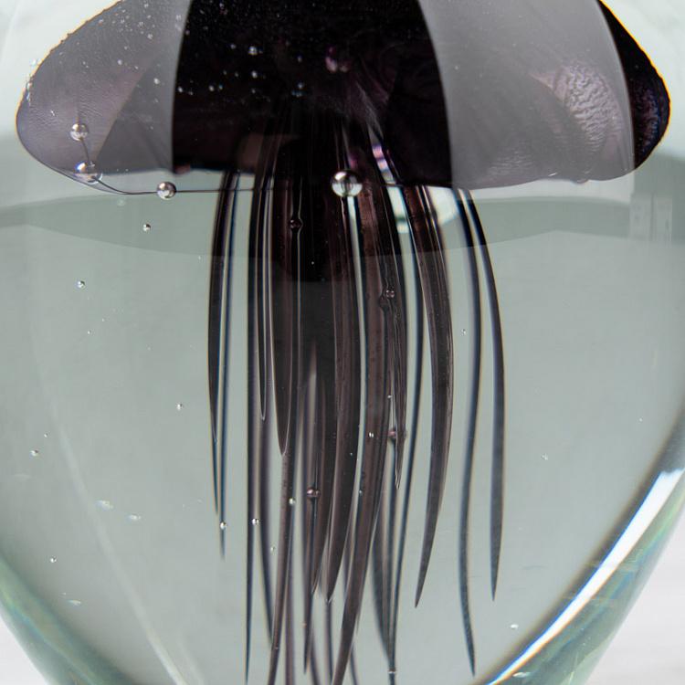 Пресс-папье Чёрная медуза Glass Paper Weight With Jellyfish