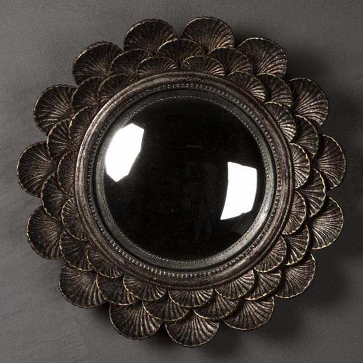 Silver Shells Convex Mirror