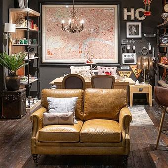 Двухместный диван John 2 Seater D натуральная кожа Antique Ebony - ракурс 16