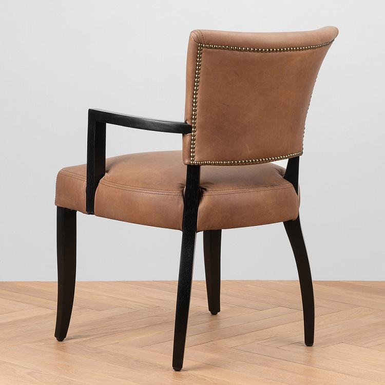 Стул Мими с подлокотниками, чёрные ножки Mimi Dining Chair With Arms, Black Wood