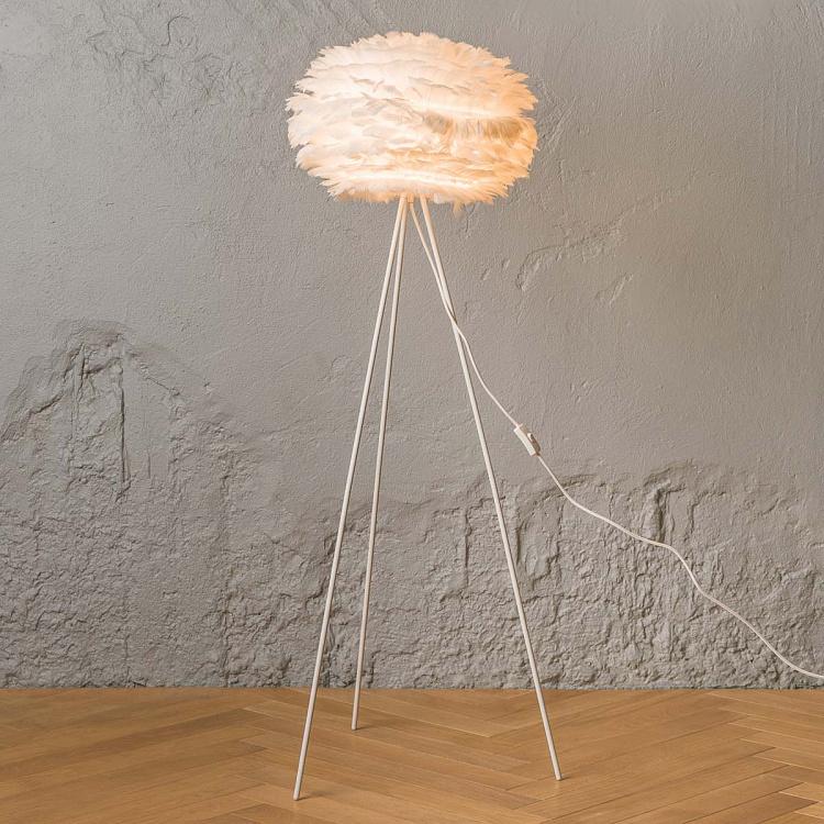 Торшер Эос на белой треноге, M Eos Floor Lamp With White Tripod Medium