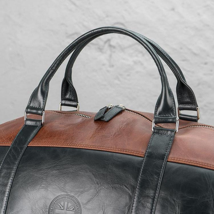 Серая с коричневым кожаная дорожная сумка Сечел Satchel Weekender Bag, Gray And Dark Brown