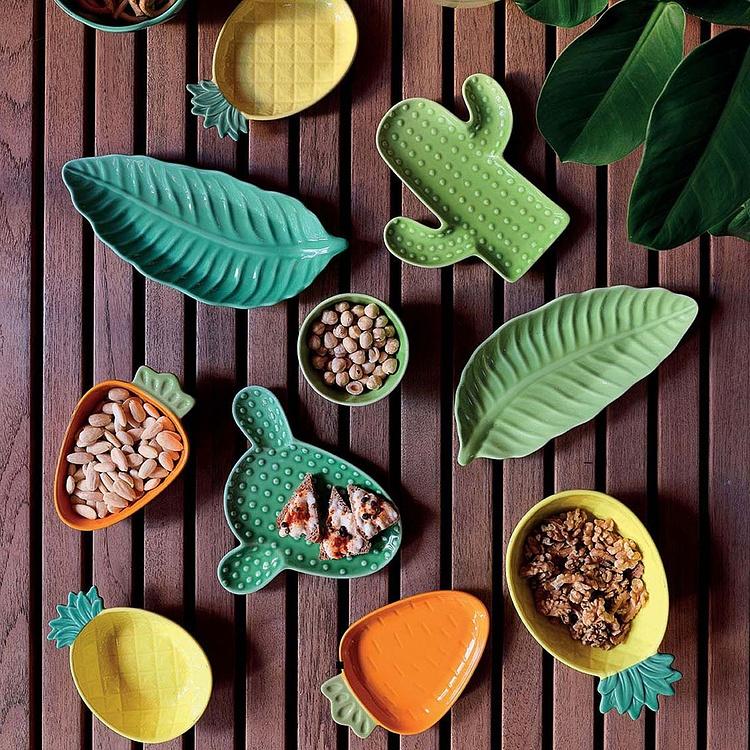 Набор из двух сервировочных блюд Пачи листья Set Of 2 Pachy Leaf Plates