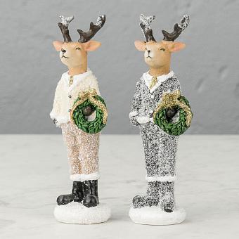 Набор из 2-х новогодних фигурок Set Of 2 Christmas Deer Gentleman 20 cm