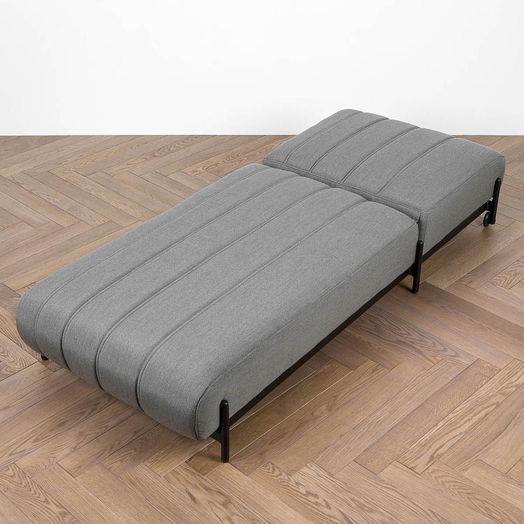 Садовый шезлонг-лежак Luna Lounger, Black акриловая ткань Flanelle - ракурс 6