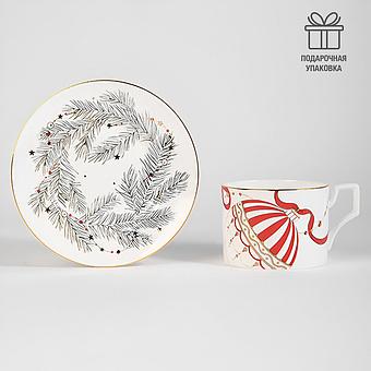Чайная пара New Year Balls Tea Cup And Saucer