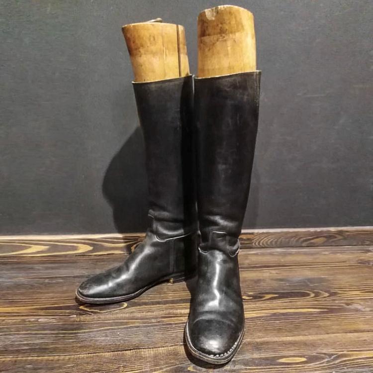 Винтажные сапоги для верховой езды 8 Vintage Black Riding Boots With Shoe Lasts 8