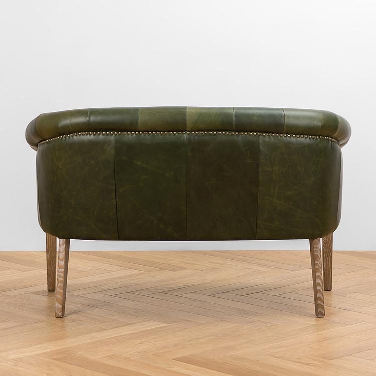 Двухместный кожаный диван Маршал, песочные ножки Marshall 2 Seater, Oak Sandwashed Leather