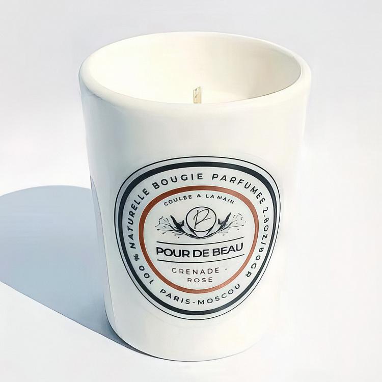 Candle Authentique Mini Grenade-Rose