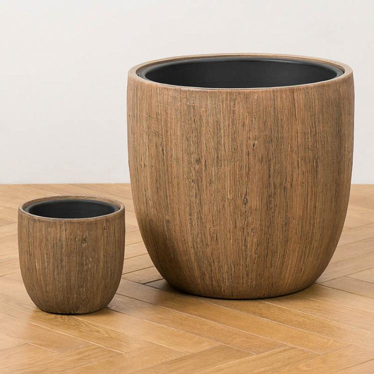 Кашпо-чаша Эффектори, светлый дуб, XL Effectory Wood Bowl Pot Light Oak Extra Large