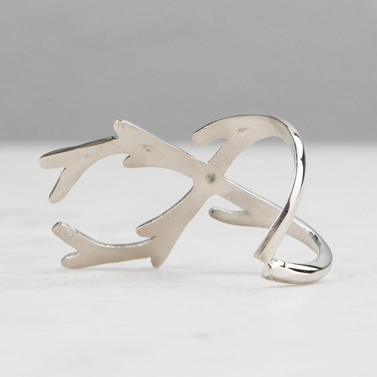 Кольцо для салфетки Оленьи рога Antler Napkin Ring Silver