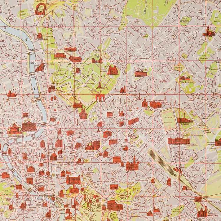 Картина-принт Карта Рима, S Map Rome Small