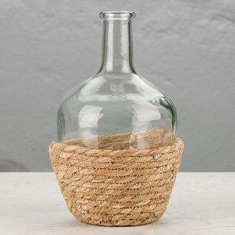 Bottle Vase In Basket Small