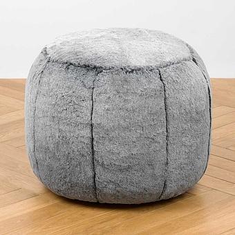 Пуфик Alaska Round Pouf Small искусственный мех Mongolia Cream