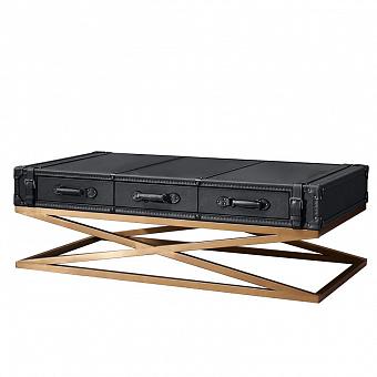 Журнальный стол Equipage Coffee Table A натуральная кожа Santosa Black