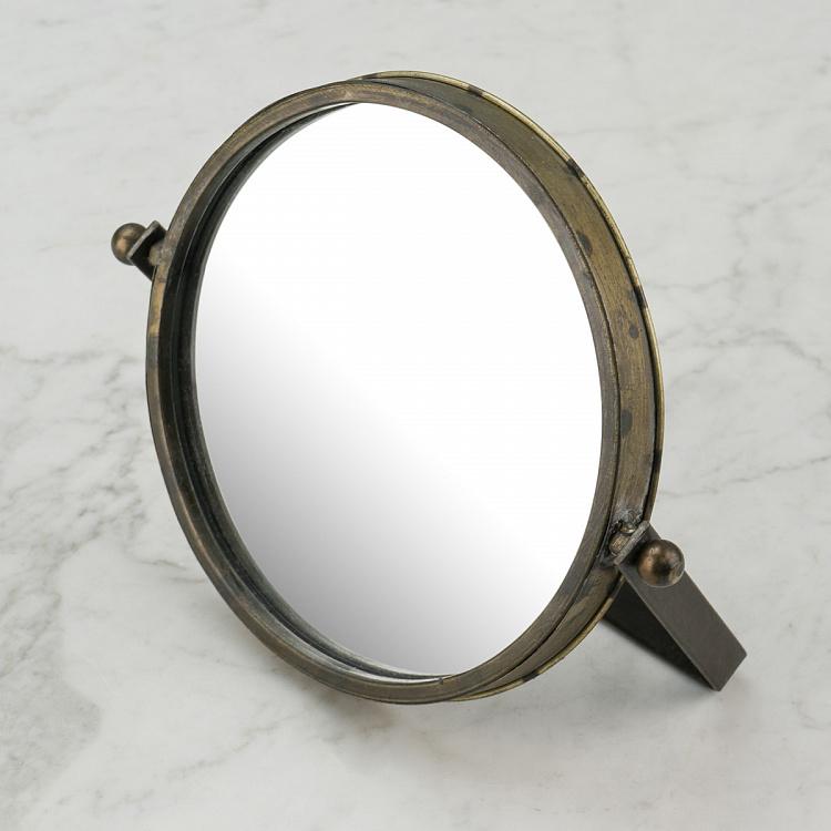 Круглое настольное зеркало из состаренного металла Aged Metal Round Mirror