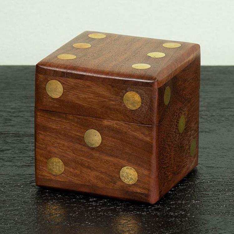 Пять деревянных игральных костей в шкатулке Dice Box With 5 Dices