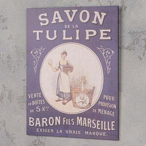 Картина-принт Wooden Board Savon De La Tulipe
