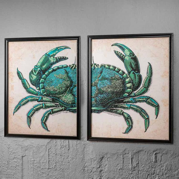 Модульная картина-принт Краб из двух частей Set Of 2 Crab