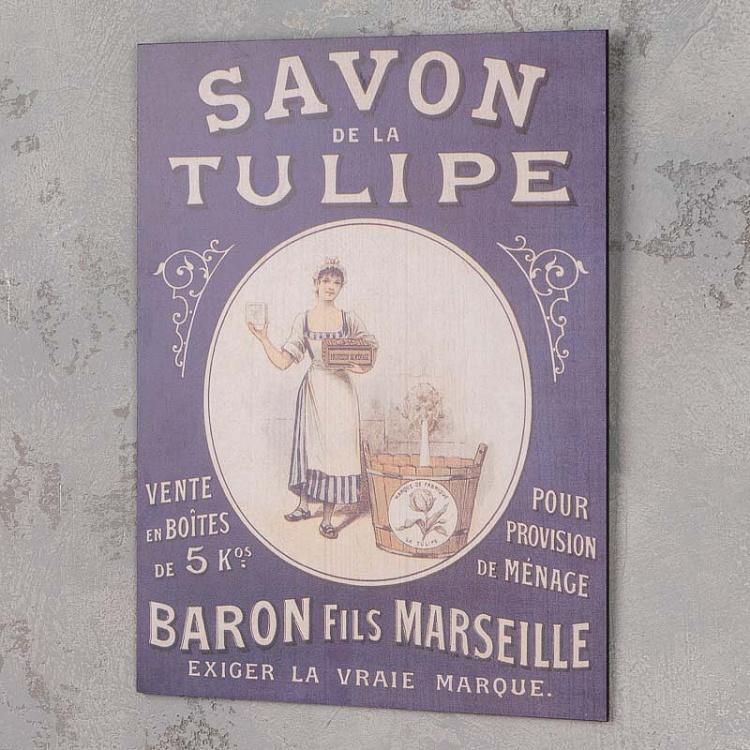 Wooden Board Savon De La Tulipe