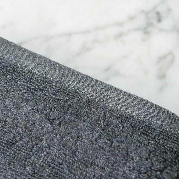 Антрацитово-серое ребристое махровое полотенце для рук и лица Пепел 50x100 см Ash Ribbed Hand Towel Anthracite 50x100 cm