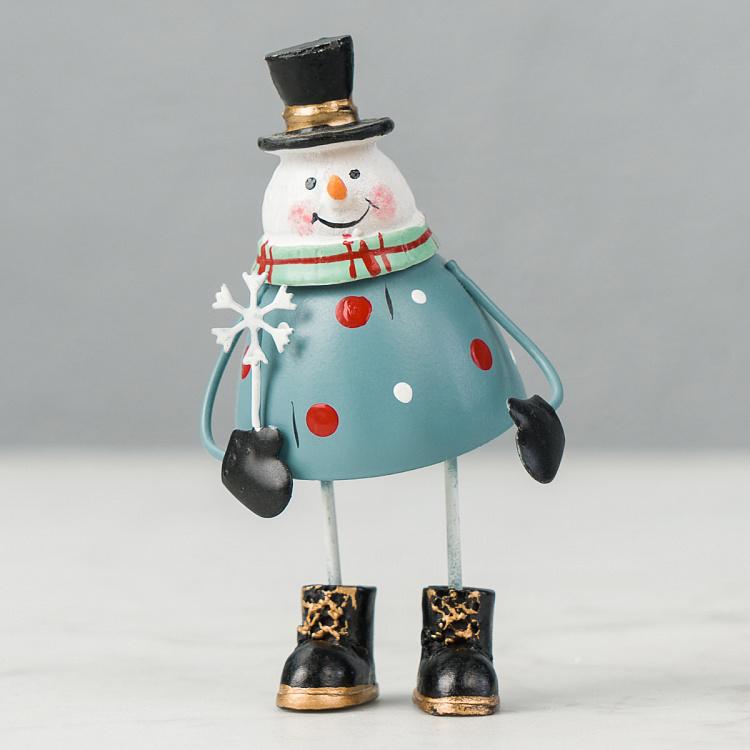 Новогодняя фигурка Металлический снеговик Metal Snowman Figurine 10 cm