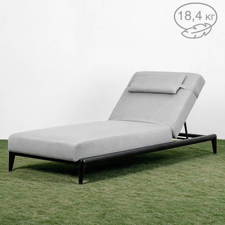 Садовый шезлонг-лежак Dune Lounger, Black акриловая ткань Lead Chine