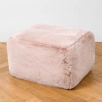 Пуфик Alaska Rectangular Pouf Small искусственный мех Big Bear Pink
