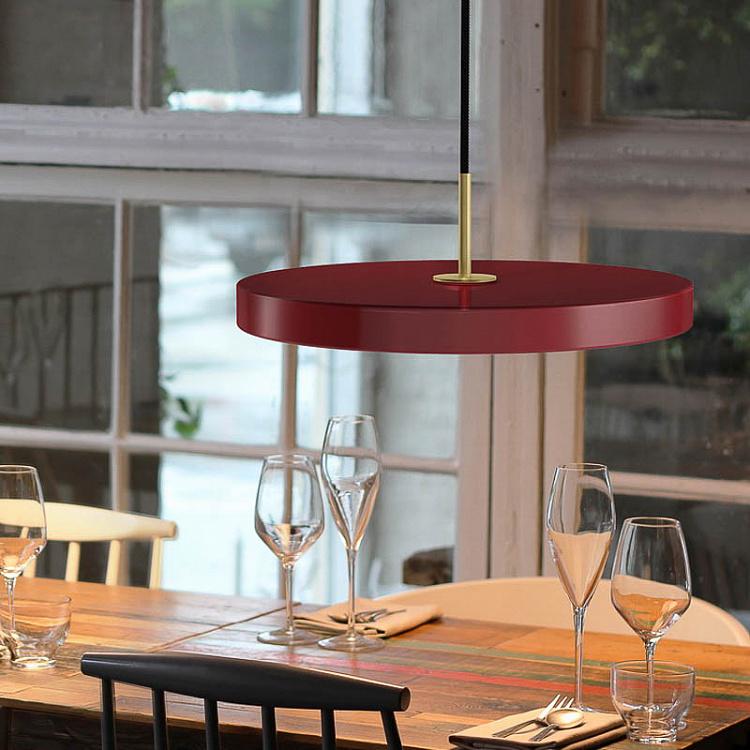 Рубиново-красный светодиодный подвесной светильник Астерия с укороченным проводом Asteria Hanging Lamp Ruby Red Short Cord
