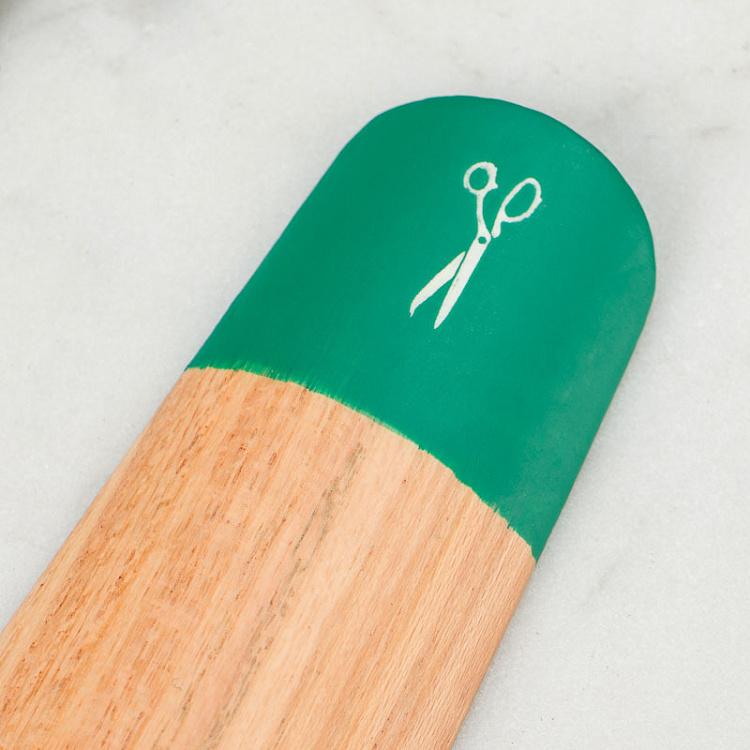 Зелёная деревянная ложка для обуви Oak Shoe Horn Green