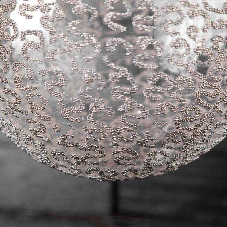 Ёлочный шар с бисером Clear Glass 12 cm Ball With Beads
