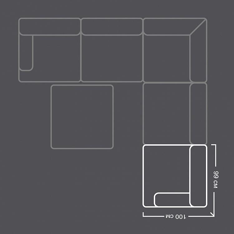 Сменный чехол для диванного модуля с правым подлокотником Panama Sectional RHF Corner Cover