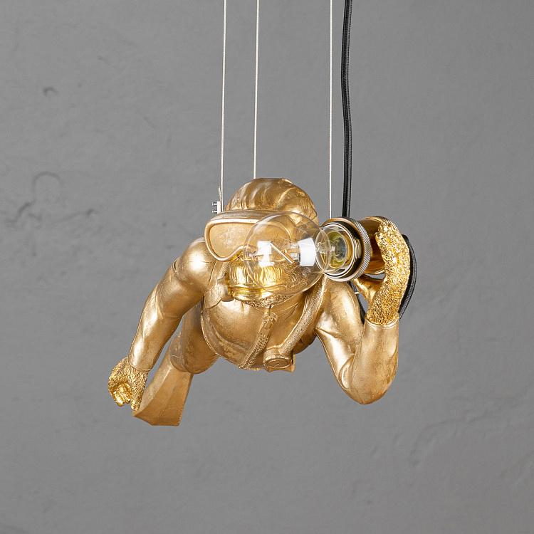 Подвесной светильник Дайвер Дэйв золотого цвета Ceiling Lamp Golden Diver Dave