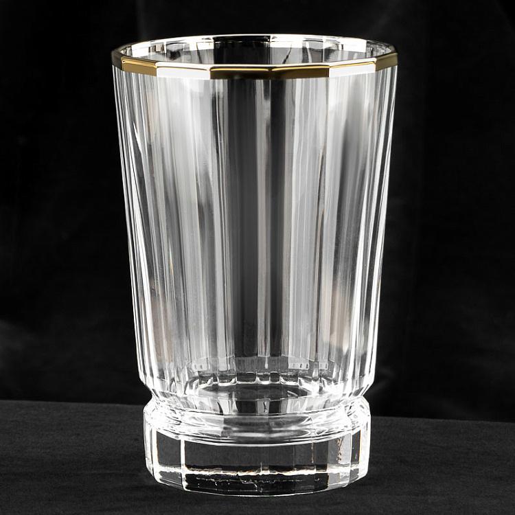 Высокий стакан с золотым ободком Макасар Macassar Glass Tall With Golden Rim