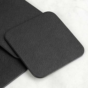 Набор из 5-ти подставок под стаканы Set Of 5 Square Coasters натуральная кожа Noire