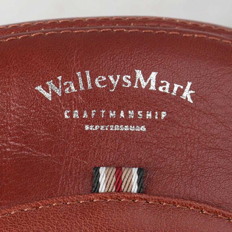 Терракотовый кожаный кошелёк-мяч Оболенский Компакт Skid Obolensky Compact, Bull