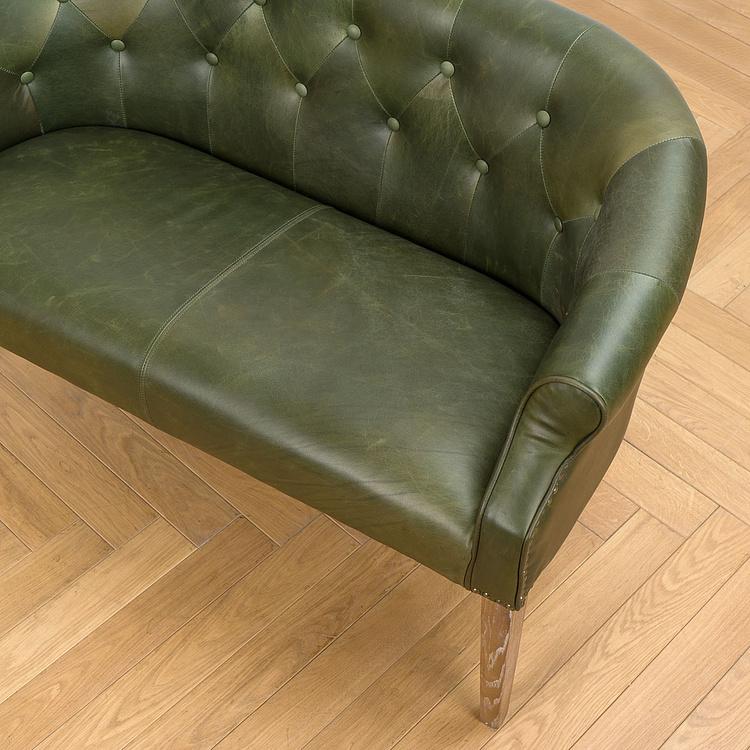 Двухместный кожаный диван Маршал, песочные ножки Marshall 2 Seater, Oak Sandwashed Leather