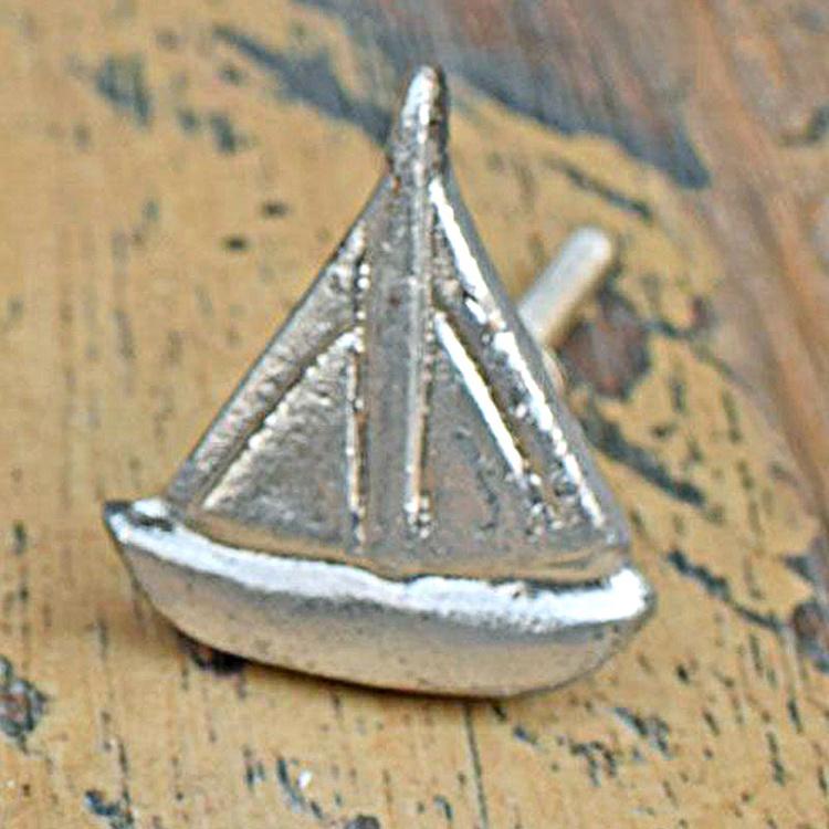 Мебельная ручка Парусник серебряный Sailboat Knob Silver