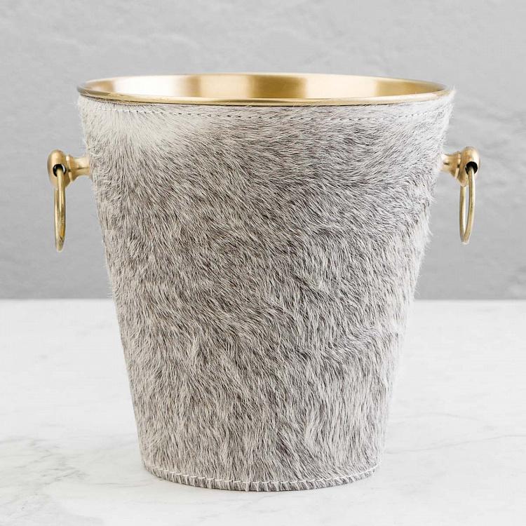 Ведро для льда в коровьей шкуре Ice Bucket With Cow Hide