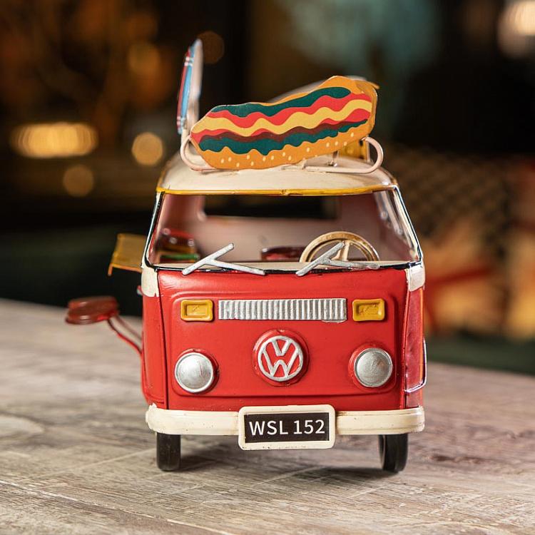 Фигурка Красный минивэн Фольксваген Volkswagen Red Van Food Truck