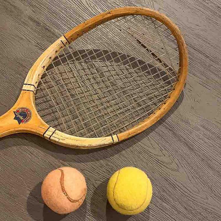 Винтажная теннисная ракетка и мяч 15 Vintage Tennis Racket And Ball 15