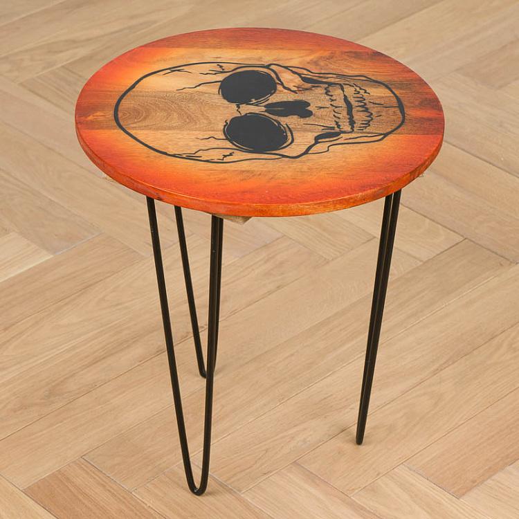Прикроватный столик из дерева манго Череп Skull Side Table Mango Wood