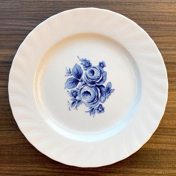 Винтажная тарелка Голубые розы, M Vintage Plate Blue Roses Medium