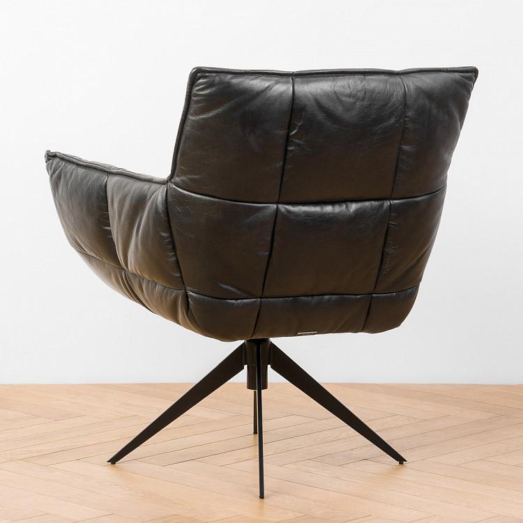 Вращающееся кресло Центр, чёрные матовые ножки Center Swivel Armchair, Black Matt Metal RM